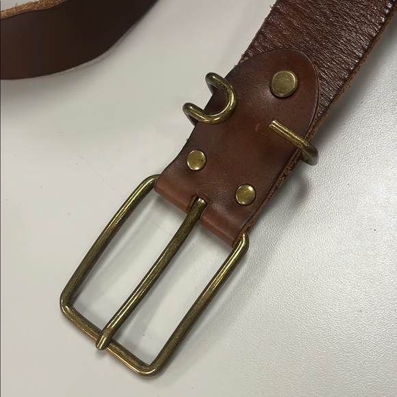 Men's Brown Leather Belt / 47” inch preowned - Picture 2 of 8